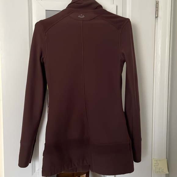 Beyond Yoga Chocolate Brown Swestshirt with Scarf button up jacket XS EUC - Picture 3 of 14